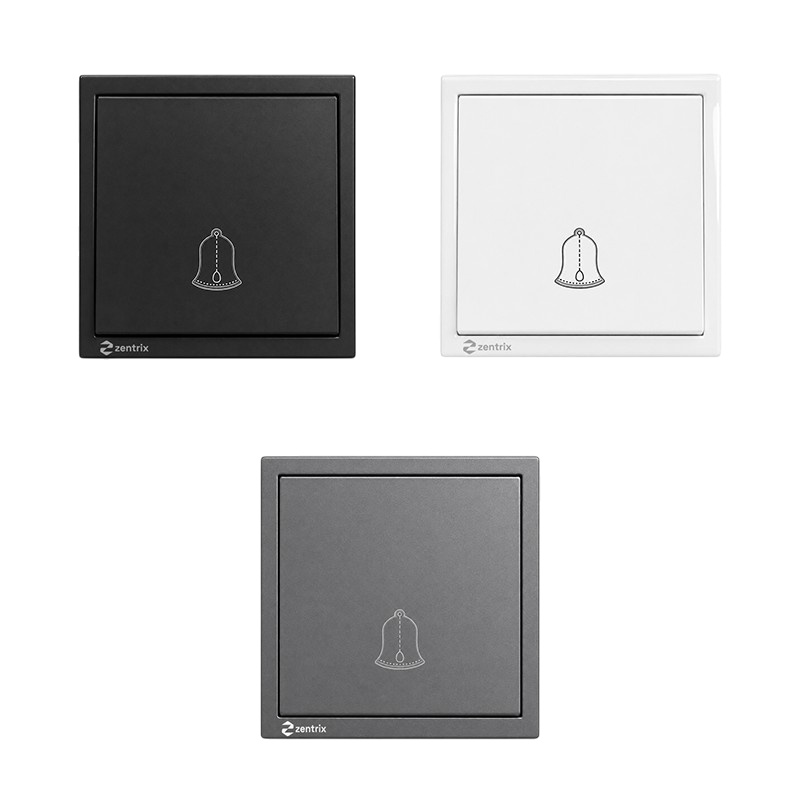 Buton sonerie 16A, 250V, 80 x 80 mm ALB