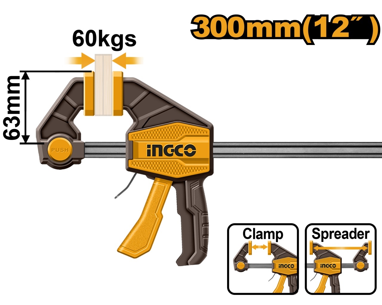 Presa Fixare Rapida Tip F 63x450mm INGCO HQBC01603