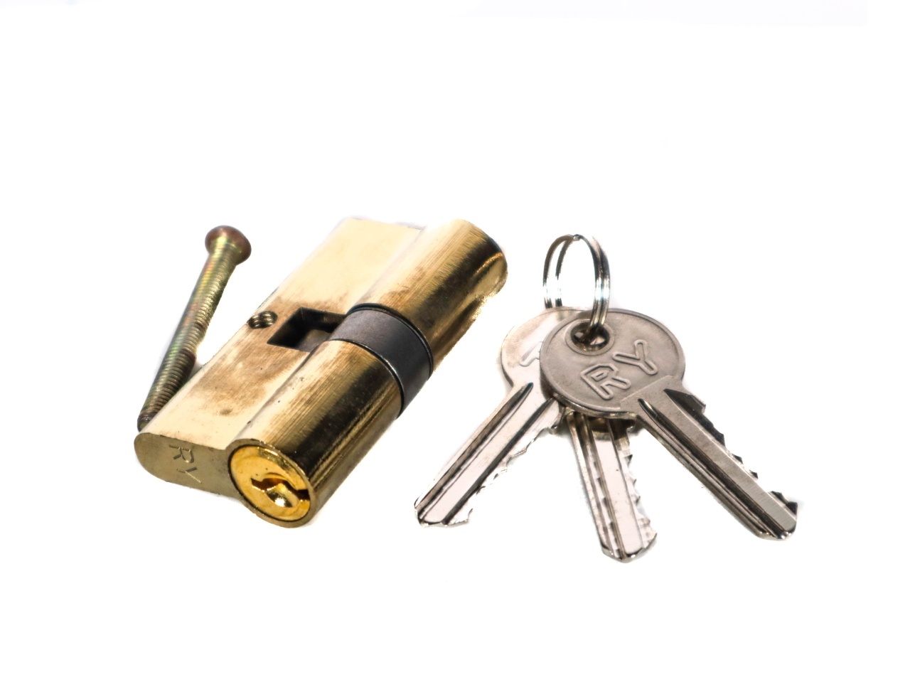 Butuc yala BERVAS B6013, lungime 60 mm, set cu 3 chei incluse, cilindru de schimb pentru inchidere cu cheie pe usi cu broasca si cote compatibile