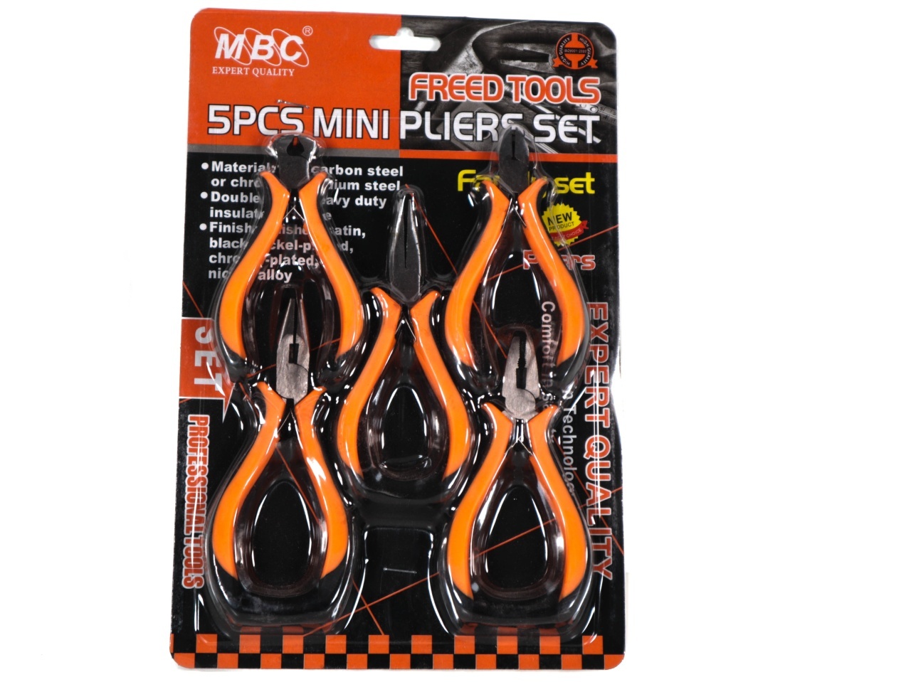 Set clesti mini BERVAS B1773, Freed, 5 piese, lungime nominala 120 mm, pentru prindere si lucrari fine de montaj, intretinere si reparatii in atelier