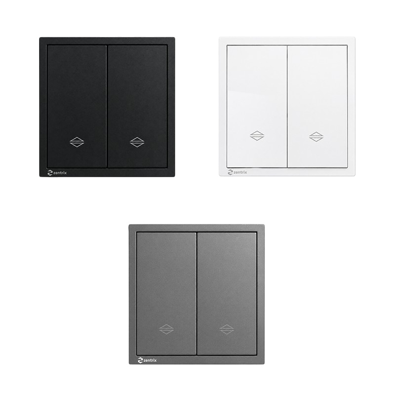 Intrerupator 2 clapete cap-scara 16A, 250V, 80 x 80 mm NEGRU