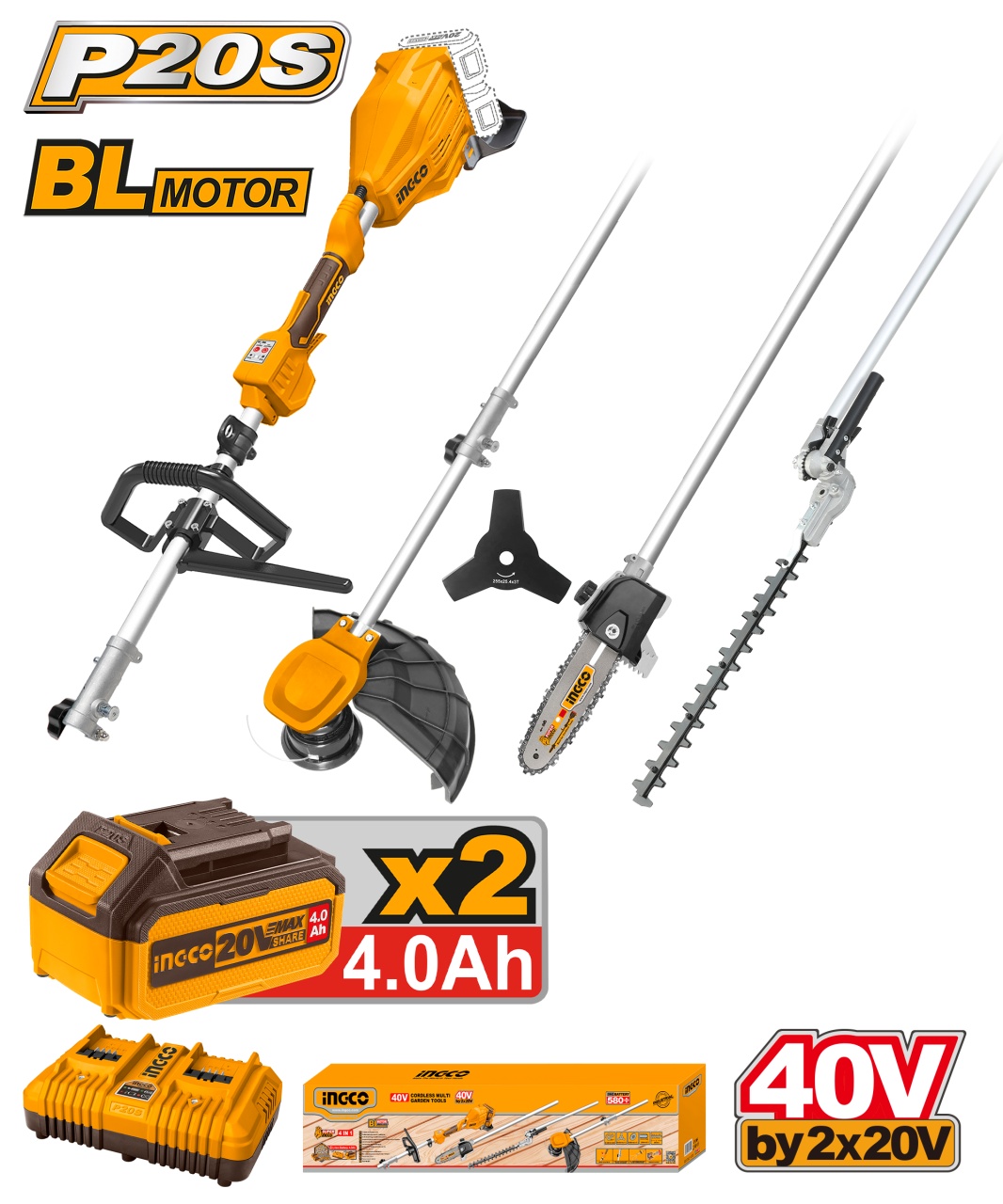Motocoasa 40V cu 4 Functii INGCO CSTLI2040386