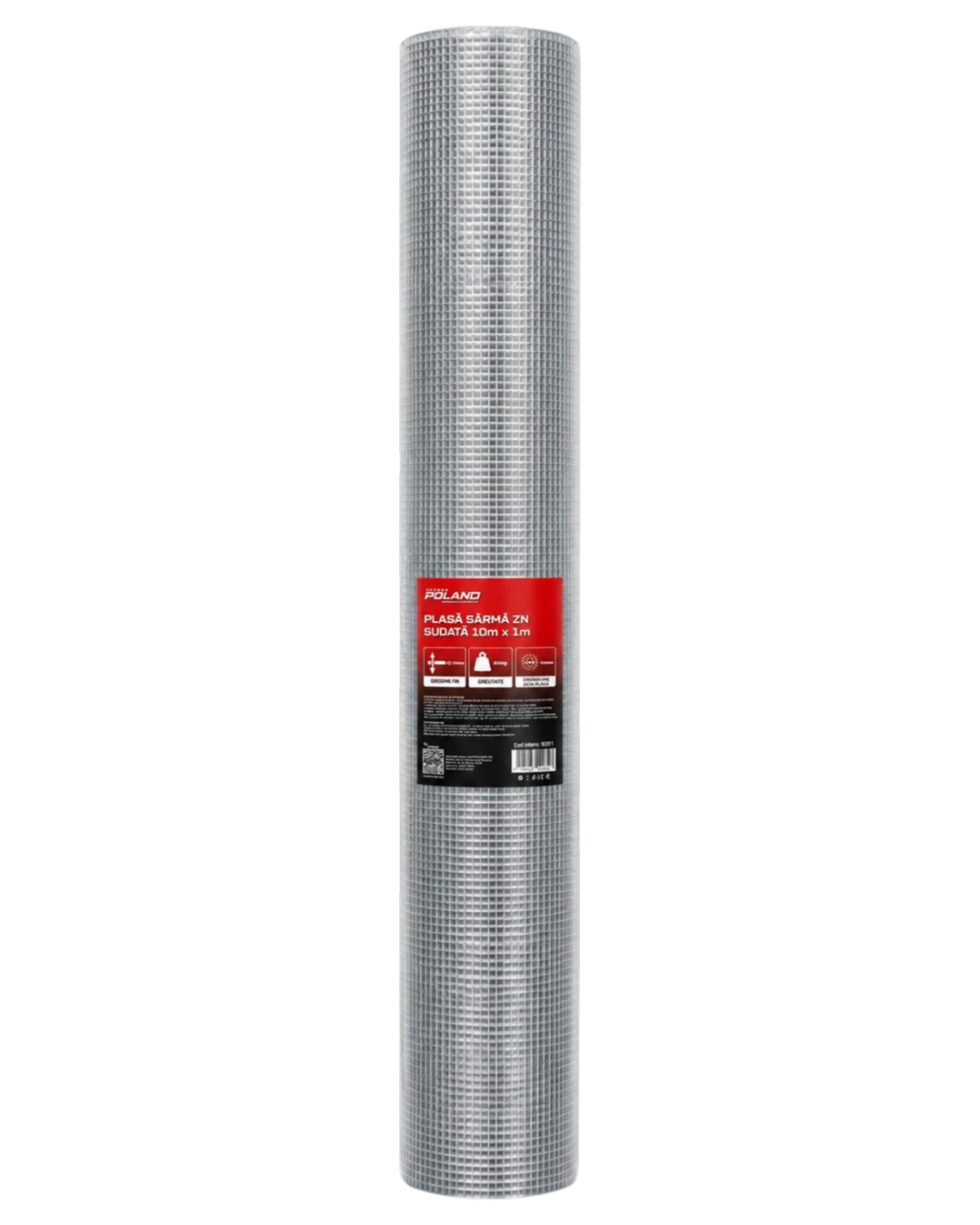 Plasa sarma zn sudata 10m x 1m, ochi 7x7 mm, fir 0.7 mm