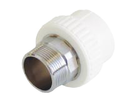 Mufa teava PPR alb, Ø63 - 2 E, filet exterior, PN25