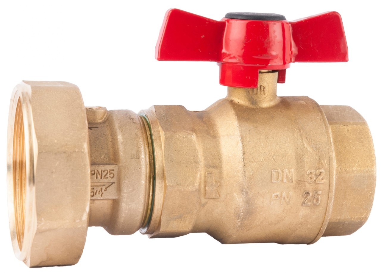 Robinet cu bila HERZ cu olandez, pentru pompa, FI-FI Ø 1 1/4" nr. 2, PN16, actionare fluture