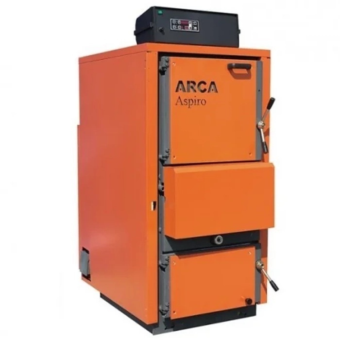 Centrala pe lemne cu gazeificare Arca Aspiro 90RI inox, 84 kW, Ø cos fum 200 mm