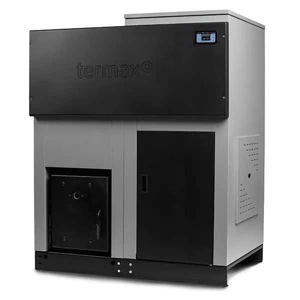 Centrala cu peleti Termax ECO GRI 70 kW, 440 mp, buncar peleti 205 kg, volum apa 200 litri, diametru cos fum ⌀120 mm