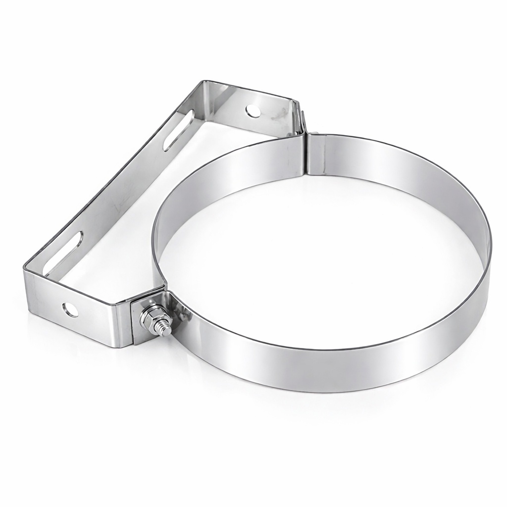Colier inox, fixare pe zid, tip L, Ø100 mm