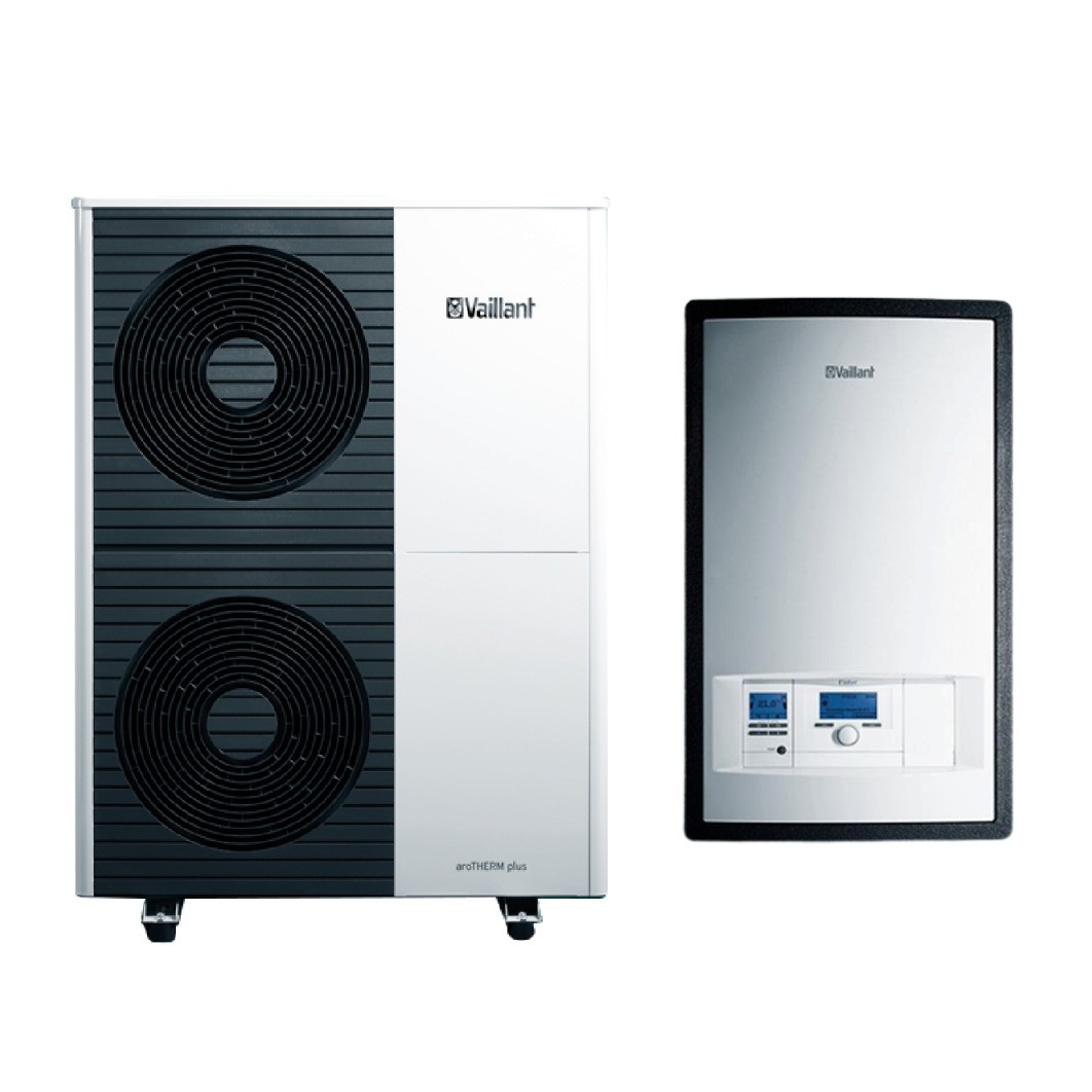 Pachet pompa de caldura aer-apa Vaillant split 12 kW, Unitate externa aroTherm VWL125/5 12KW + Unitate interna aroTherm VWL127/5 IDS 12KW