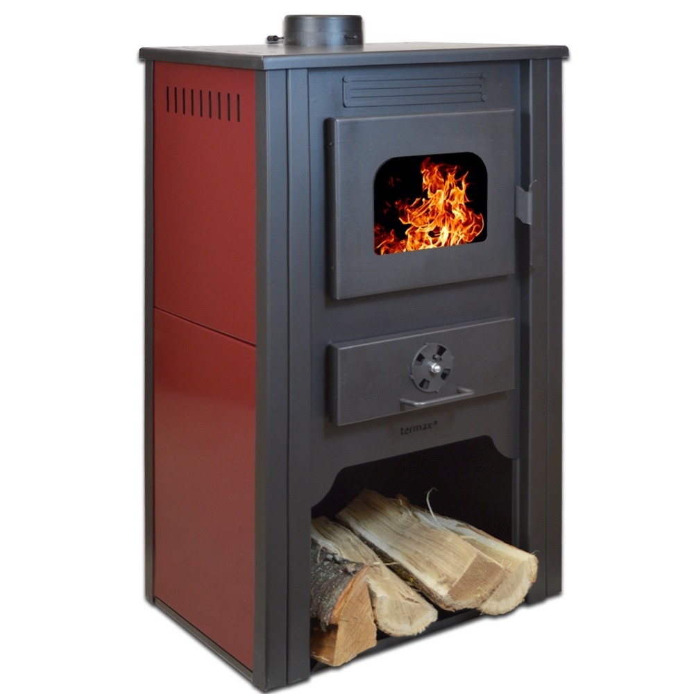 Termosemineu pe lemn Termax Alma, 11.52 kW, randament 85.59%, 75 m², Maro