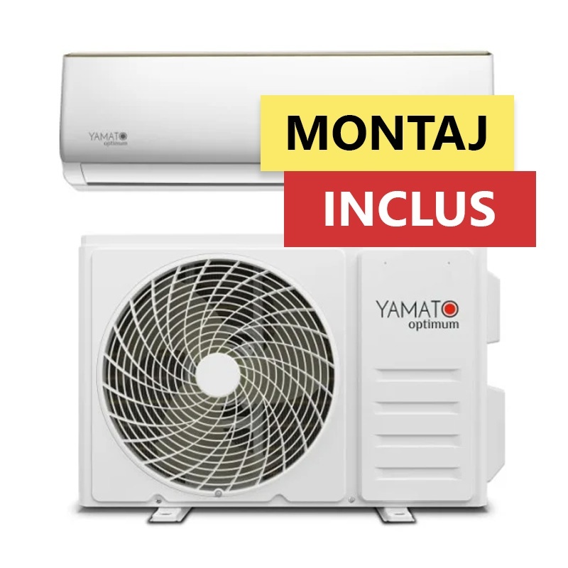Pachet Montaj Inclus - Aparat de aer conditionat Yamato Optimum YW12T2, 12.000 BTU, Inverter, Wi-Fi, Auto-Curatare, Flux de Aer 3D, (valabil pentru