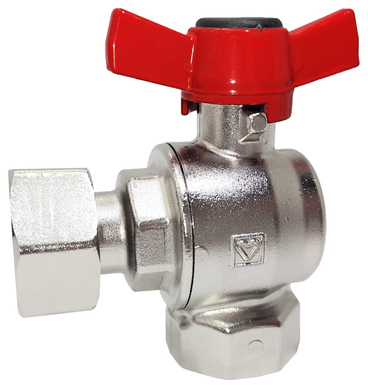 Robinet cu bila colt HERZ cu olandez, FI-FI Ø 1/2" nr. 2, PN25, actionare fluture