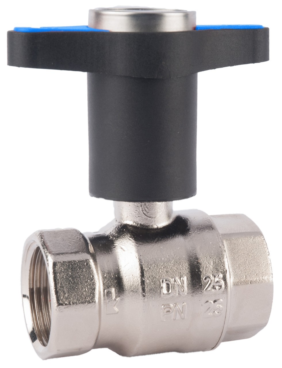 Robinet cu bila HERZ, FI-FI Ø 3/4" nr. 2, PN25, cu termometru albastru incorporat
