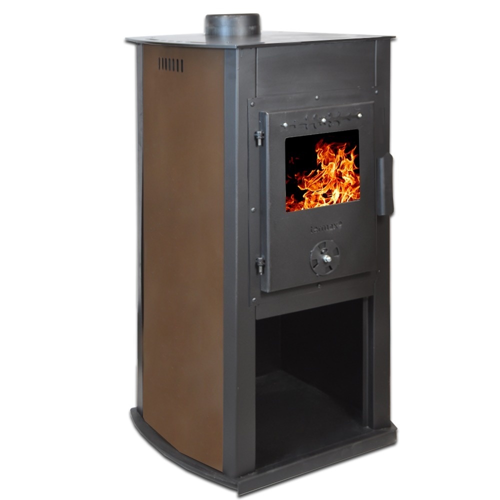 Soba pe lemn Termax Armonia, 8.45 kW, randament 80.36%, 55 m², spatiu depozitare lemne, Maro