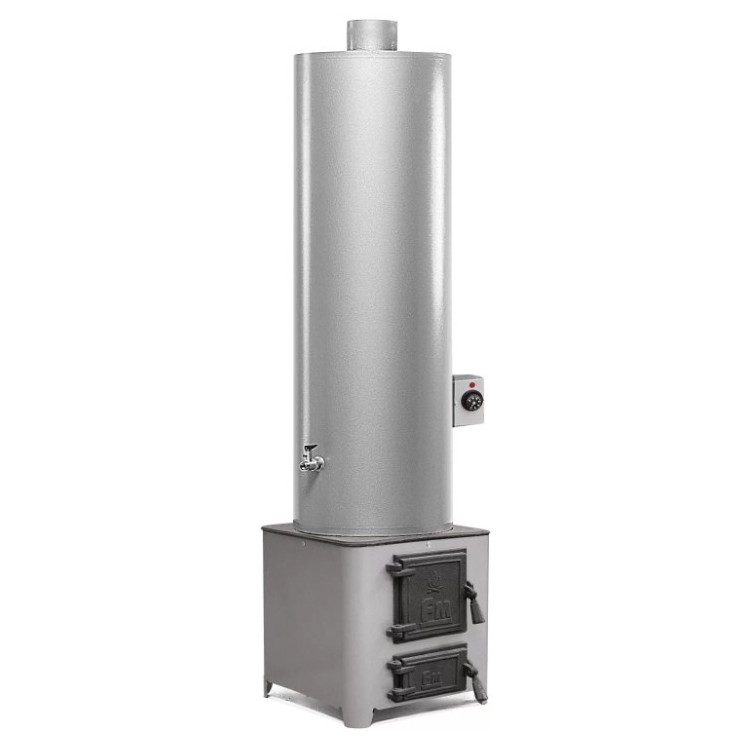 Boiler pe lemne 90 litri cu focar cu usi din fonta FM + Electric