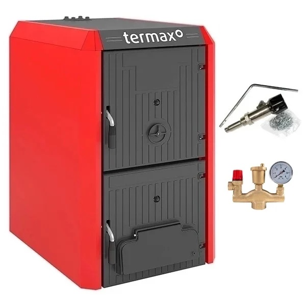 Centrala/Cazan fonta Termax Bio 25 kW, biomasa, Ø 147 mm, volum apa 39 litri, Regulator de tiraj si Grup siguranta inclus