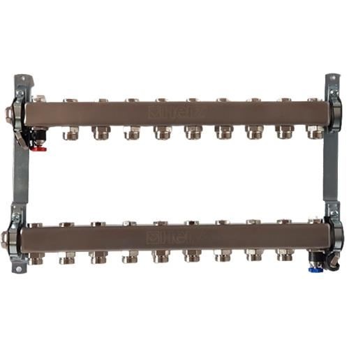 Distribuitor pentru corpuri de incalzire, 9 cai, HERZ, inox 1"