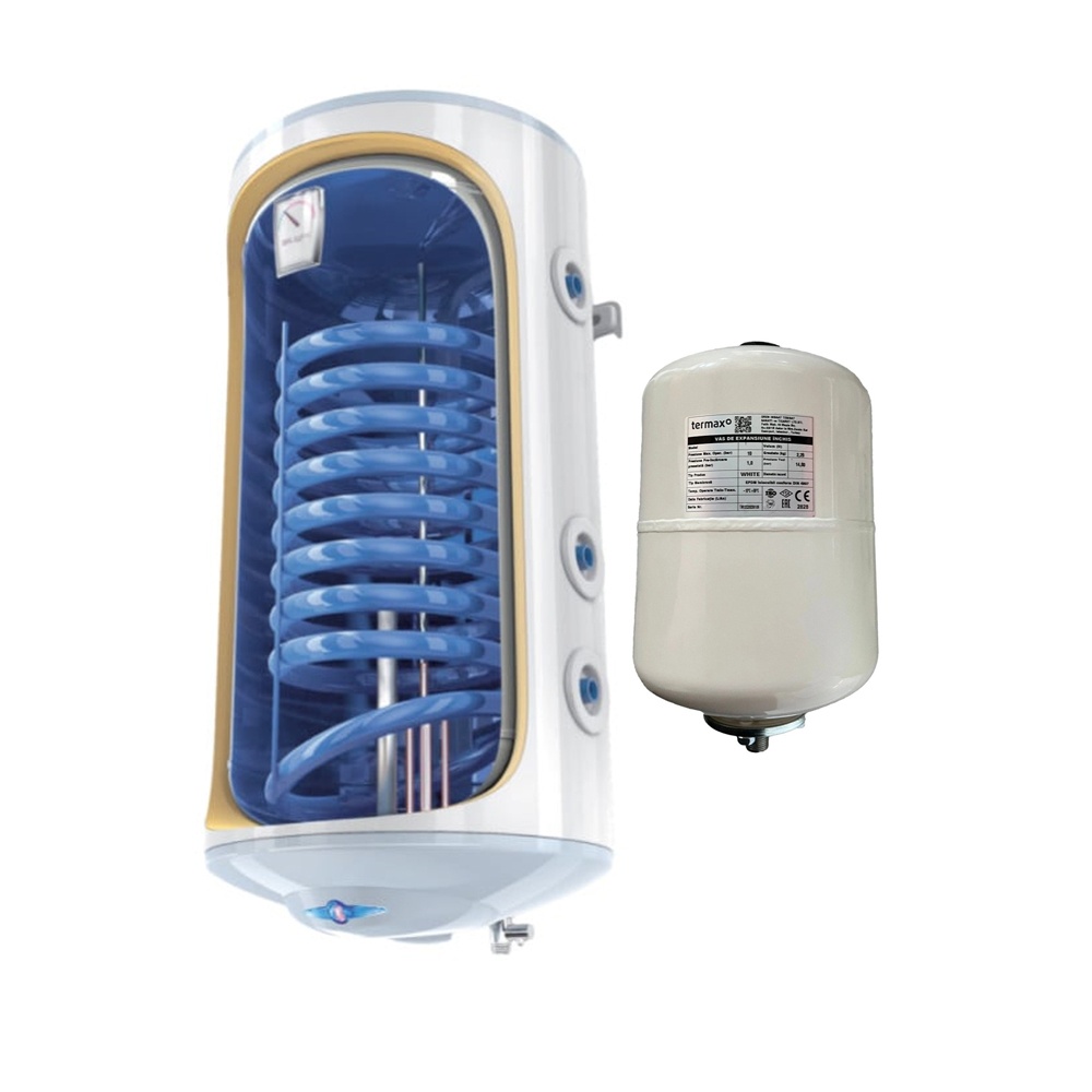 Pachet boiler termoelectric Tesy GCV9S 4420B11 TSRCP, volum 120 l, 2000 W si Vas expansiune 18 litri Termax pentru instalatii sanitare, Ø 260 mm, 1"