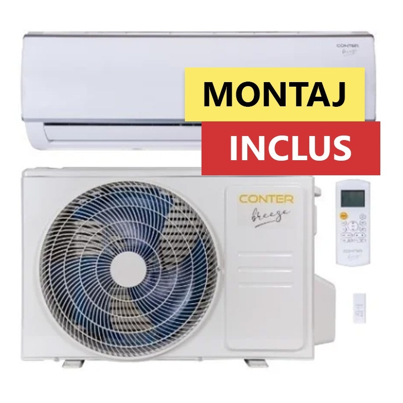 Pachet Montaj Inclus - Aparat de aer conditionat Inverter Conter Breeze, 18000 BTU, Wi-fi incorporat, A++, 50 m² (valabil pentru NEAMT, IASI si