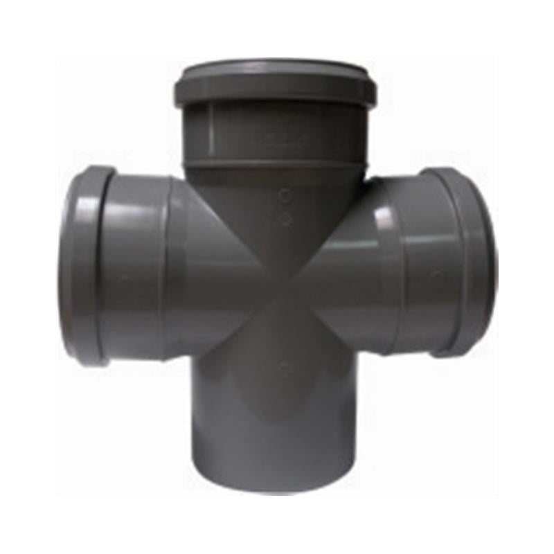 Ramificatie dubla polipropilena, pentru scurgere, Ø 110/110/110 mm, 87°