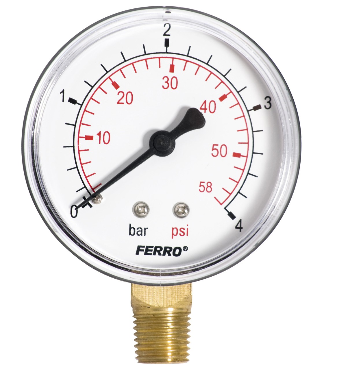 Manometru radial Ferro M6304R, 63 mm, 1/4", 0-4 bar