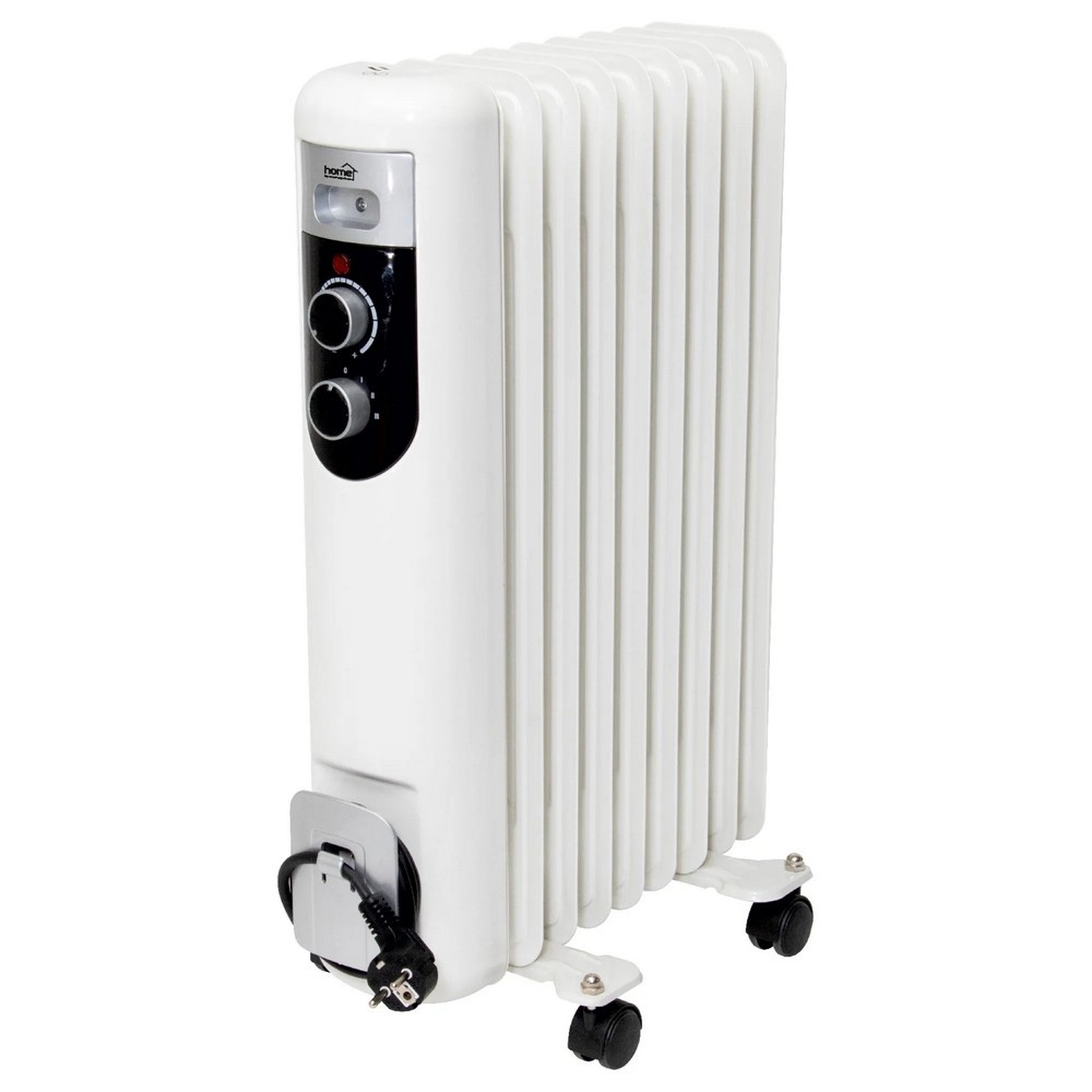 Radiator cu ulei FKOS 9 M, 2000W, 9 elementi, 3 trepte de incalzire, termostat reglabil, indicator luminos functionare, alb