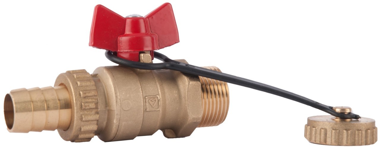 Robinet cu bila HERZ de golire FE Ø 3/4" nr. 2, actionare fluture