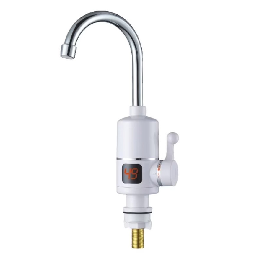 Robinet electric instant apa calda Termax RX 010-1, 3000 W, ecran LCD, 2.5 l/min, IPX4, montaj pe chiuveta, Alb