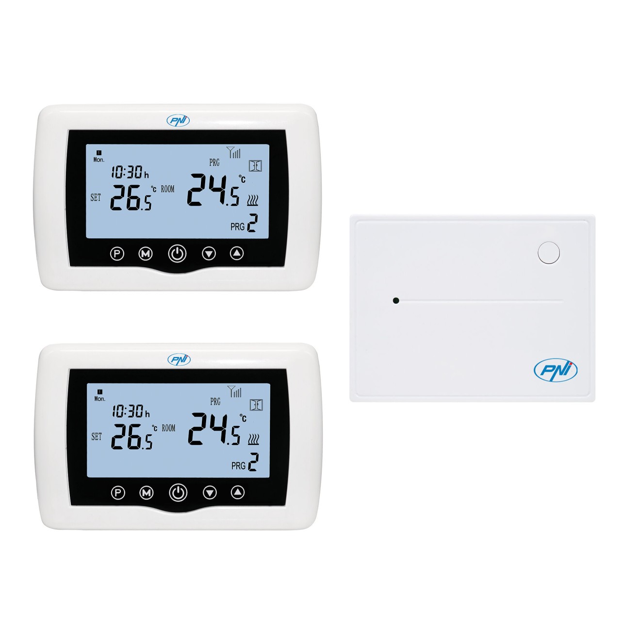 Termostat inteligent PNI CT400 fara fir, cu WiFi, control 2 zone prin Internet, pentru centrale termice, pompe, electrovalve, APP TuyaSmart,