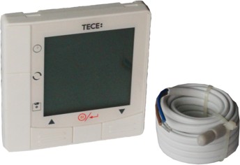 Cronotermostat cu afisaj digital pe fir cu senzor de sapa TECEfloor SLQ, 77410017