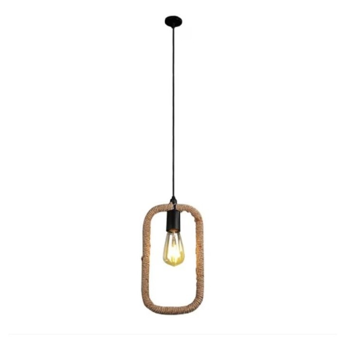 Lustra rustic cu sfoara, tip pendul, Dreptungi