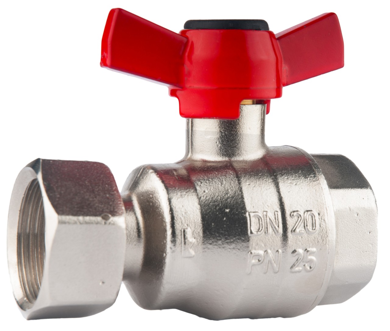 Robinet cu bila HERZ cu semiolandez, FI-FI Ø 3/4" nr. 2, PN25, actionare fluture