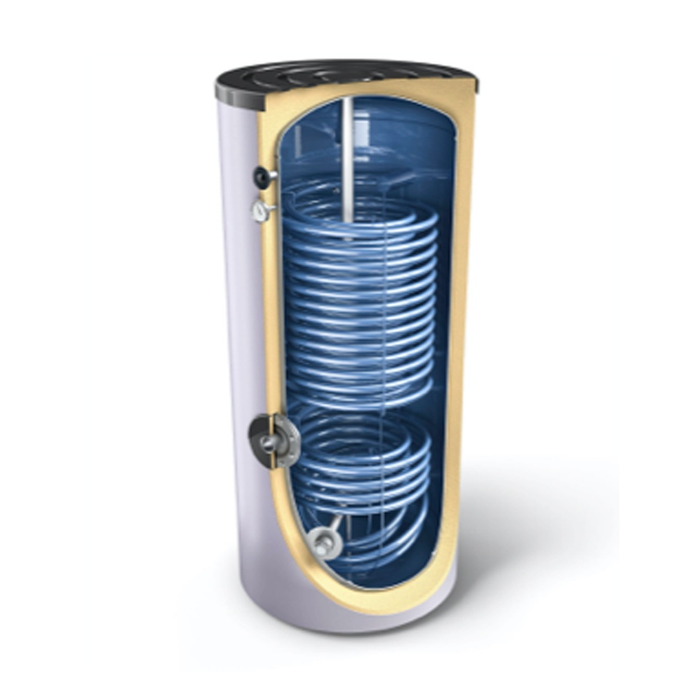 Boiler indirect cu doua serpentine marite Tesy EV 2x5 2x12 S2 300 65 HP 300 litri