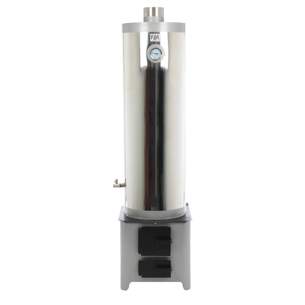 Boiler pe lemne din inox + focar 90 litri, FM Group