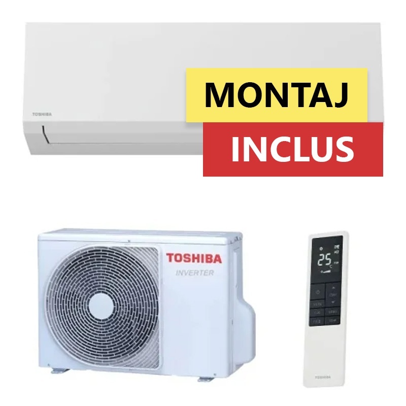 Pachet Montaj Inclus - Aparat de aer conditionat Toshiba Edge White 13000 BTU/h, A+++, Ultra Pure Filter, Low Noise, 8°C Mode, Wi-Fi Ready,