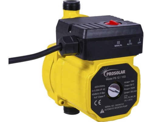Pompa ridicare presiune PS 12/10G 180, pentru sisteme solare nepresurizate, H max. 10 m, Q max. 1.8 mc/h