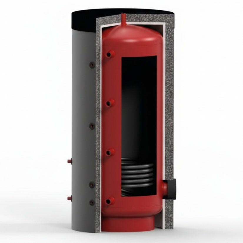 Puffer/Rezervor acumulare KOPH VTA3 cu o serpentina, capacitate 750 l, cu izolatie, grosime tabla 3 mm, clasa energetica C
