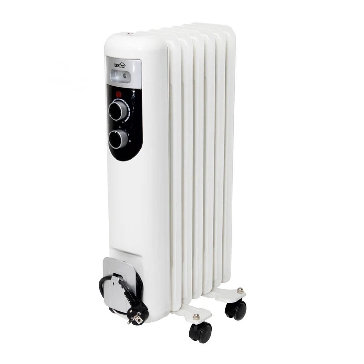 Radiator cu ulei FKOS 7 M, 1500W, 7 elementi, 3 trepte de incalzire, termostat reglabil, alb