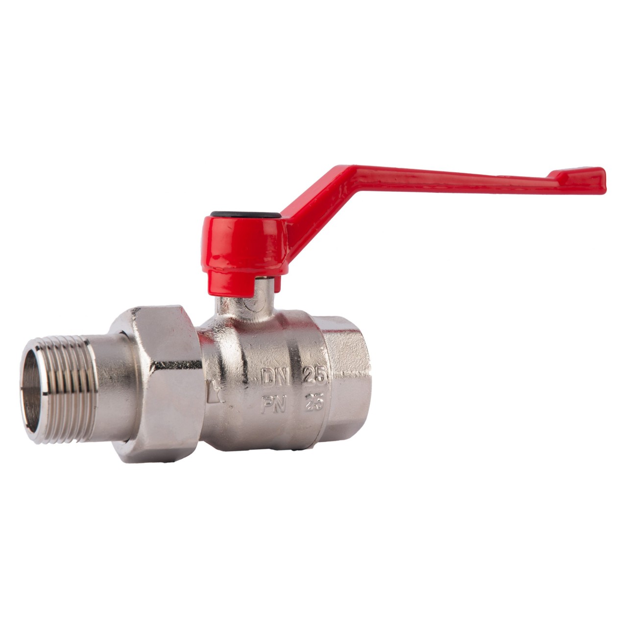 Robinet cu bila HERZ cu olandez, FI-FE Ø 1 1/4" nr. 1, PN25, cu maneta