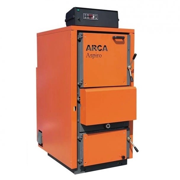 Centrala pe lemne cu gazeificare Arca Aspiro 43RI inox, 41 kW, Ø cos fum 180 mm
