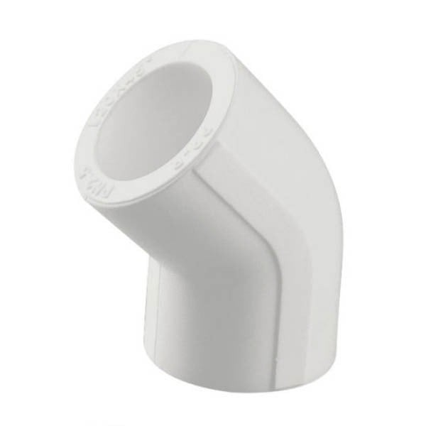 Cot teava PPR alb, Ø 40 mm, 45 grade, PN25