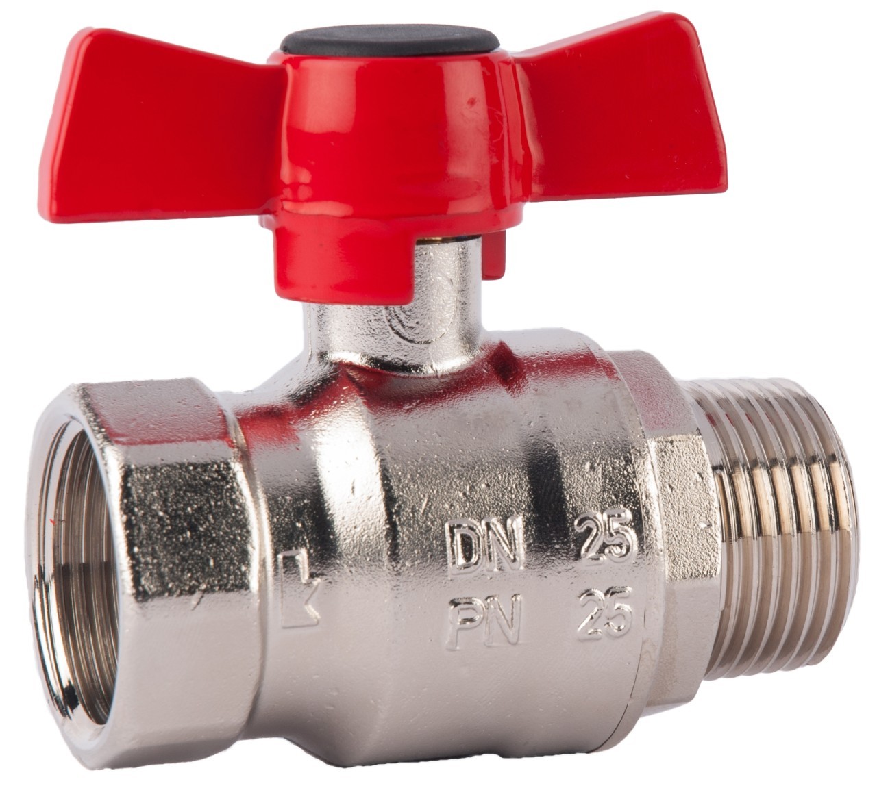 Robinet cu bila HERZ, FI-FE Ø 1/2" nr. 1, PN25, actionare fluture