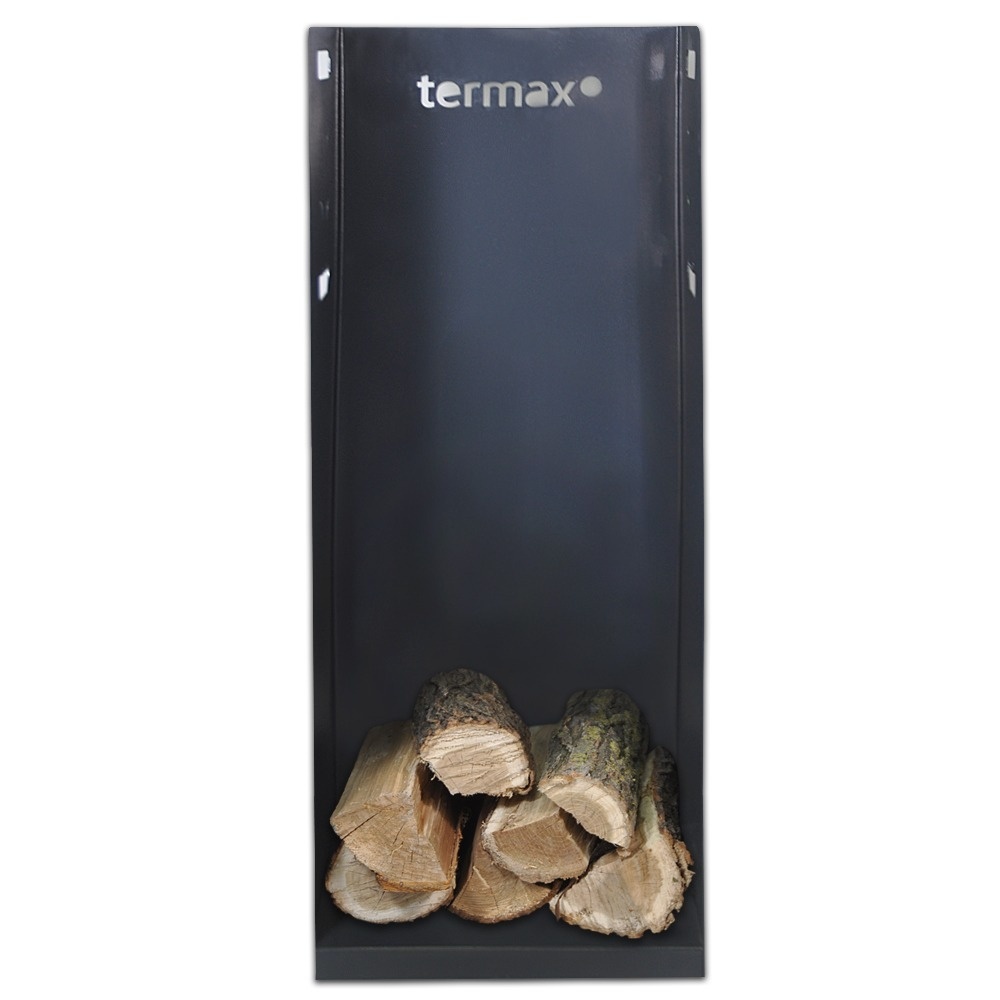 Suport lemne foc metalic Termax XL cu design vertical si robust, 100 x 40 x 36 cm