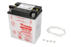 Baterie Acid/Starting YUASA 12V 14,7Ah 175A R+ Maintenance 136x91x168mm Dry charged without acid required quantity of electrolyte 0,9l YB14L-A2 fits: APRILIA ATLANTIC, MOTO, PEGASO 110-1200