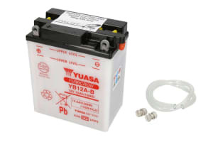 Baterie Acid/Starting YUASA 12V 12,6Ah 150A L+ Maintenance 134x80x160mm Dry charged without acid required quantity of electrolyte 0,75l YB12A-B fits: APRILIA MOTO, PEGASO 150-900 1968-2012