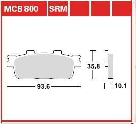 Plăcuțe frână față/spate, utilizare: scooters, material: sinter-SRM, 35,8x93,6x10,1mm compatibil: DAELIM ET, QL, S3, S300, ST, VL; E-TON VXL; PEUGEOT LXR; SANGYANG/SYM HD, JOYRIDE 125-300 2001-2022