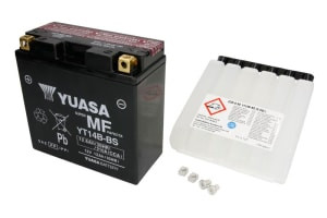 Baterie AGM/Dry charged with acid/Starting YUASA 12V 12,6Ah 210A L+ Maintenance free electrolyte included 150x70x145mm Dry charged with acid YT14B-BS fits: YAMAHA BT 1000-