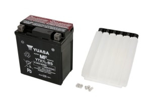 Baterie AGM/Dry charged with acid/Starting YUASA 12V 6,3Ah 100A R+ Maintenance free electrolyte included 115x72x132mm Dry charged with acid YTX7L-BS fits: APRILIA COMPAY 5