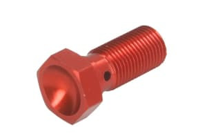 Șurub conductă frână M10x1, colour: Red (for 1 pipe)