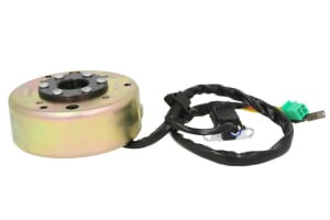 Alternator cu fulie GY6 150 (11 inductors; 5 wires; hole spacing 40mm; stator diameter 88mm) compatibil: CHIŃSKI SKUTER/MOPED/MOTOROWER/ATV 4T